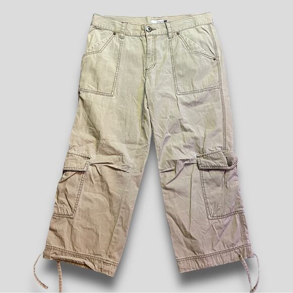 Tint Y2K Cargo Pants Cream Khaki 8 Utility Cotton Gorpcore Straight - Picture 1 of 8